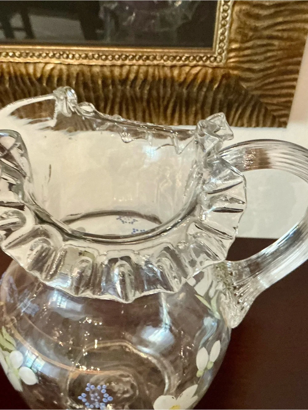 Antique Victorian Hand-blown Glass Pitcher